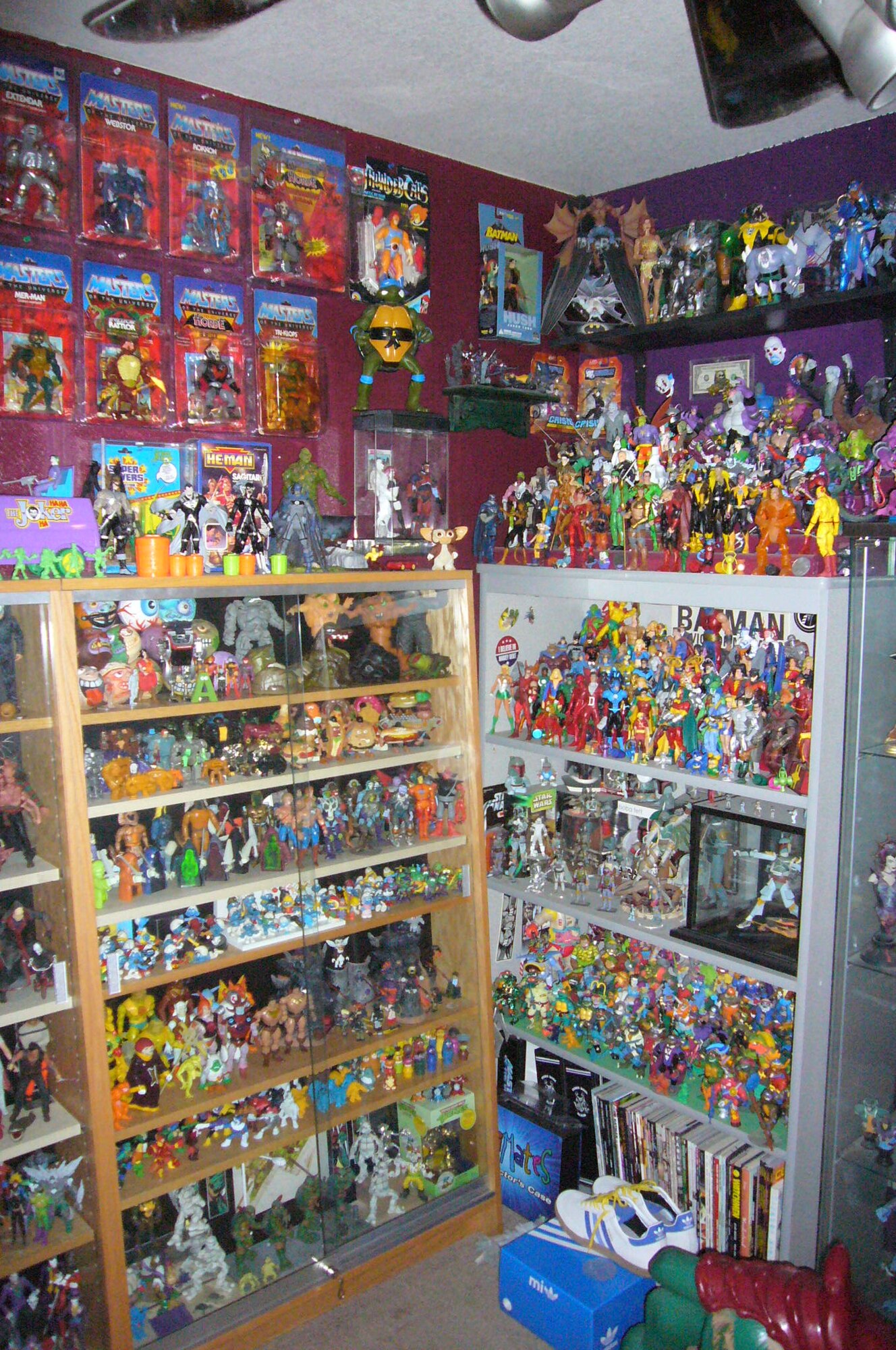 A photo showing the collection of toys and action figures belonging to Tech. Sgt. Brent Scarano, 355th Component Maintenance Squadron resource advisor. (Courtesy photo)