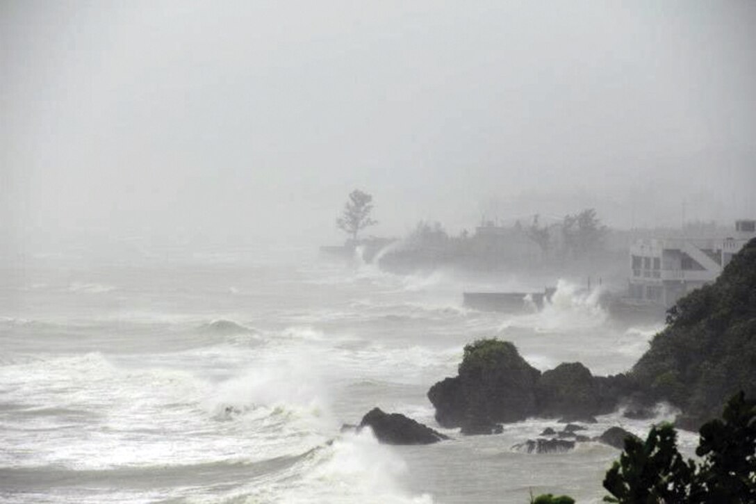 The effects of Typhoon Bolaven are still felt on Okinawa Aug. 28, one day after the storm passed over the island. The maximum sustained wind speed recorded on Kadena Air Base was 67 mph with gusts up to 85 mph while a large amount of rain also soaked  the island, according to Air Force Master Sgt. Joseph Round, the weather flight chief with 18th Operations Support Squadron, Weather Flight, Kadena Air Base.