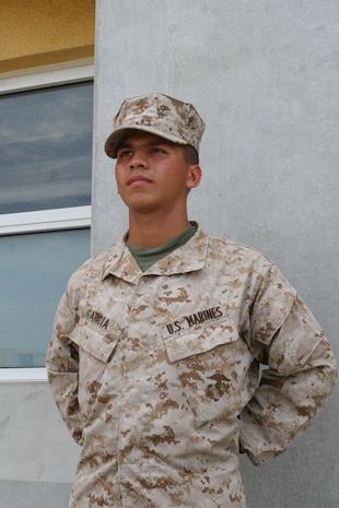 Pfc. Gino Garcia, Platoon 1021, Company B, 1st Recruit Training Battalion, is looking to use his experiences in the Marine Corps to become a police officer like his mother, who died when he was six. The Chicago native will be returning home after completing his training to serve in the Marine Corps Reserve and attend school at Illinois State University.