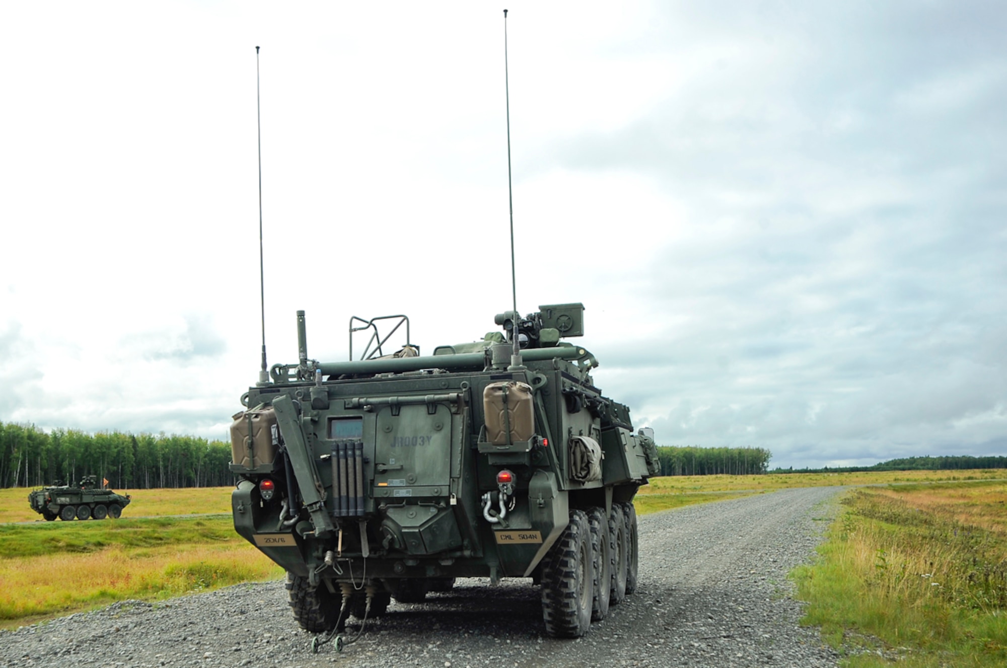 JOINT BASE ELMENDORF-RICHARDSON, Alaska -- Soldiers from the 95th Chemical Company, 2nd Engineer Brigade, conduct chemical detection operations as part of training on the Stryker Nuclear, Biological, and Chemical Reconnaissance Vehicle at the Multipurpose Training Range, JBER-Richardson, August 21, 2012.  (U.S. Air Force photo/Percy G. Jones)