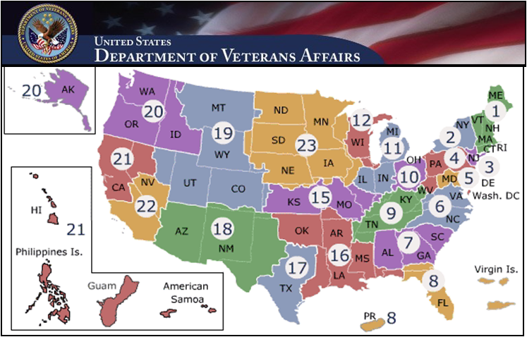 Veterans Affairs Regions Map