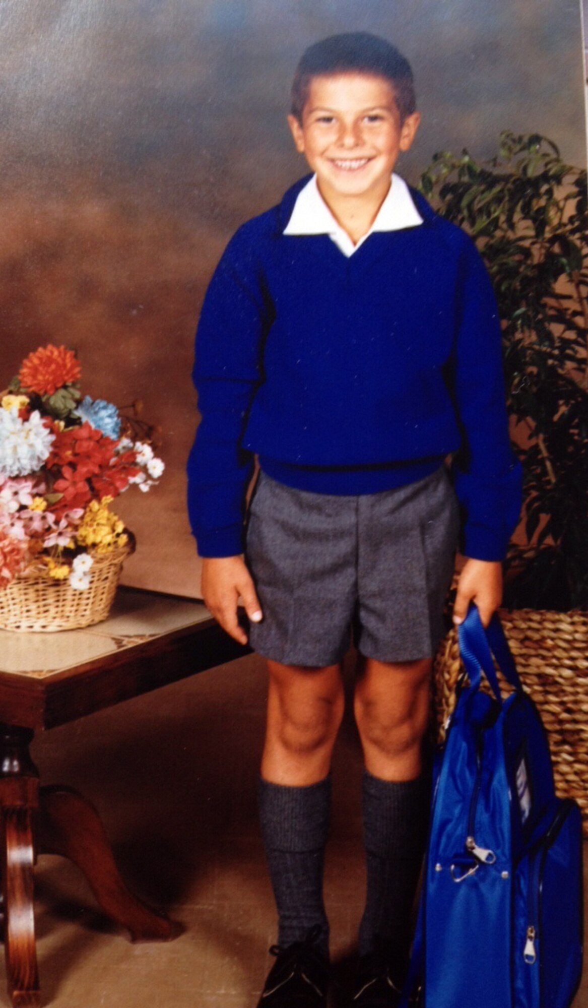 Staff Sgt. Brandon Forshaw's first day of primary school in South Africa in 1990. (Courtesy photo)