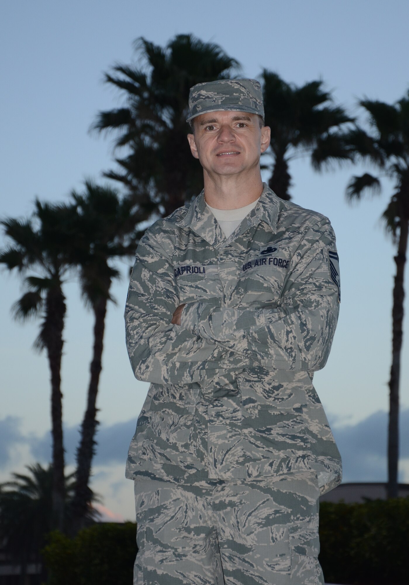 Senior Master Sgt. George Caprioli, 920th Rescue Wing, Patrick Air Force Base, Fla., was named as Air Force Reserve Command's Weapons Safety Noncommissioned Officer of the year for 2012. During his two-year tenure here thus far, he has managed to execute a weapons safety program which contains two different aircraft weapons systems and a human weapons system flawlessly. (U.S. Air Force photo/Capt. Cathleen Snow)