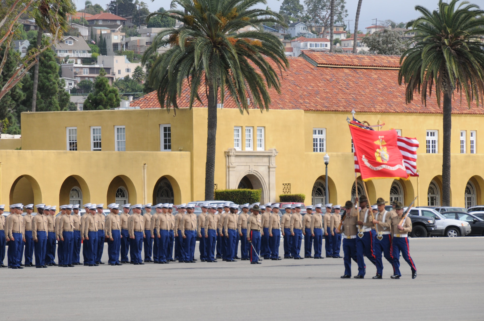 Arizona and New Mexico employers attended a Marine Corps graduation ceremony Nov. 9, 2012, at Marine Corps Recruit Depot, San Diego. More than 21,000 recruits are trained there every year. (U.S. Air Force photo by Tech. Sgt. Susan Gladstein/Released)