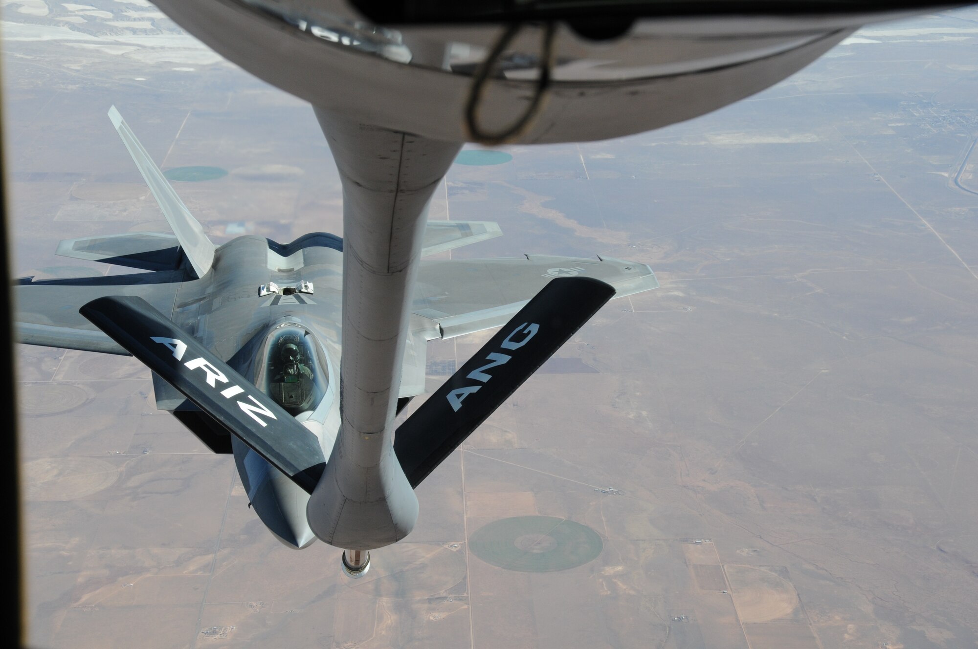 The 161st Air Refueling Wing provided transportation via the KC-135 Stratotanker and gave 50 employers from Arizona and New Mexico the opportunity to see refueling of an A-10 Thunderbolt II and F-22 Raptor. (U.S. Air Force photo by Tech. Sgt. Susan Gladstein/Released)