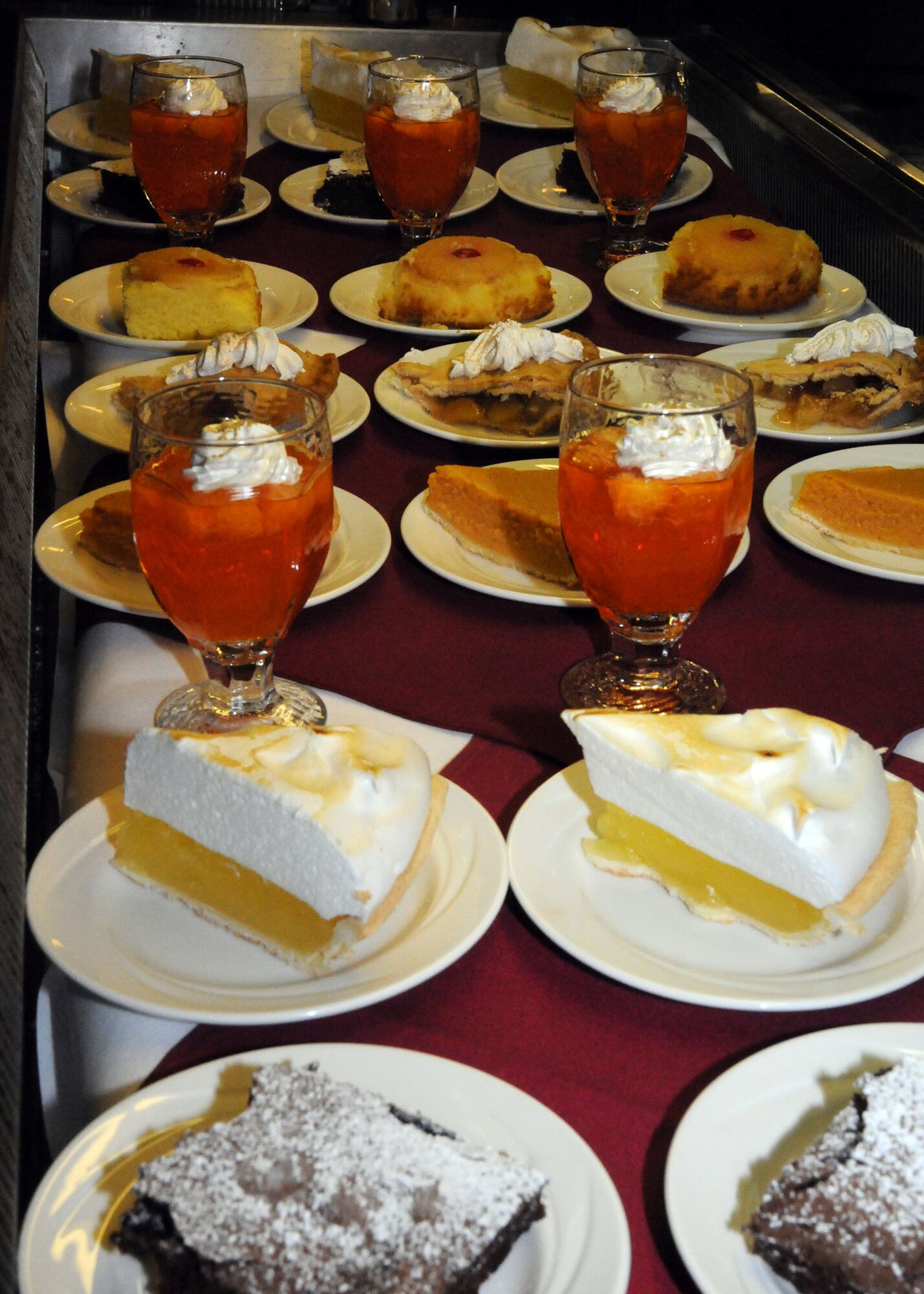 Desserts are available for pick up at the Gateway Dining Facility, Dec. 3, 2012, at RAF Mildenhall, England.  A variety of desserts, as well as other fresh baked goods, are available daily in the DFAC. (U.S. Air Force photo by Airman 1st Class Kelsey Waters/Released)