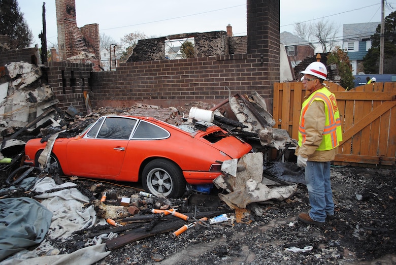 Victor Nelson of the Army Corps' Wilmington District conducts a site assessment of a home in the Rockaways in Queens, N.Y., Nov. 30. Nelson is one of more than 150 Corps volunteers from around the U.S. helping New York City recover from last month's Hurricane Sandy.