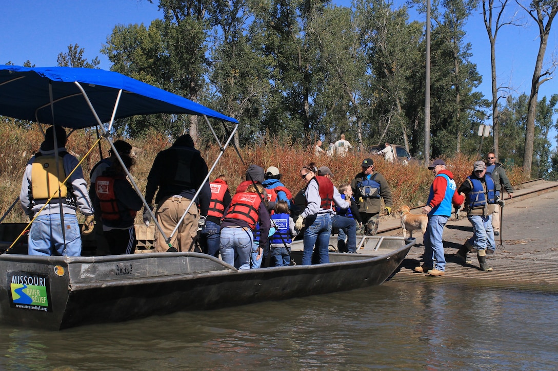 On Saturday, Sept. 22, more than 200 volunteers collected massive amounts of junk along the riverbanks north of Omaha, Neb., that had been washed down the Missouri river after last year's flooding. 