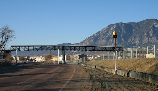 Stratmoor Hills Elementary School students have a new bridge to walk across on their way to and from school. The B Street pedestrian bridge, a U.S. Army Corps of Engineers project part and parcel of the Fort Carson railyard expansion, opened for student business January 20, 2012
