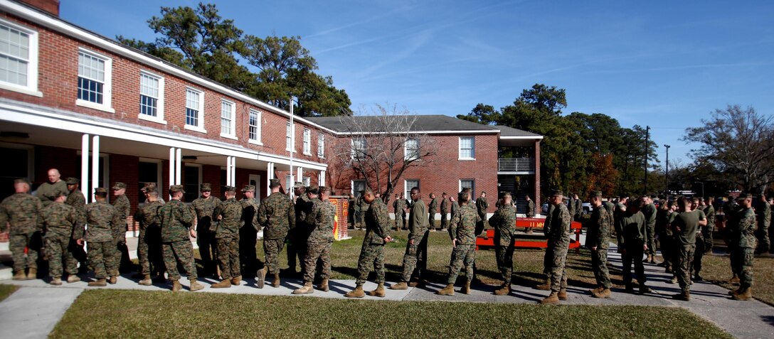 On Nov. 30, Maj. Gen. Ray Fox, commanding general II Marine Expeditionary Force, ordered a MEF-wide urinalysis for the nearly 53,000 active-duty Marines and sailors aboard Marine Corps Base Camp Lejeune. Samples were collected from men and women and shipped for analysis before the end of the day, as a part of the detection phase of the II MEF Counter Drug Campaign to preserve the force and its readiness. (Official Marine Corps photo by Cpl. Daniel A. Wulz)