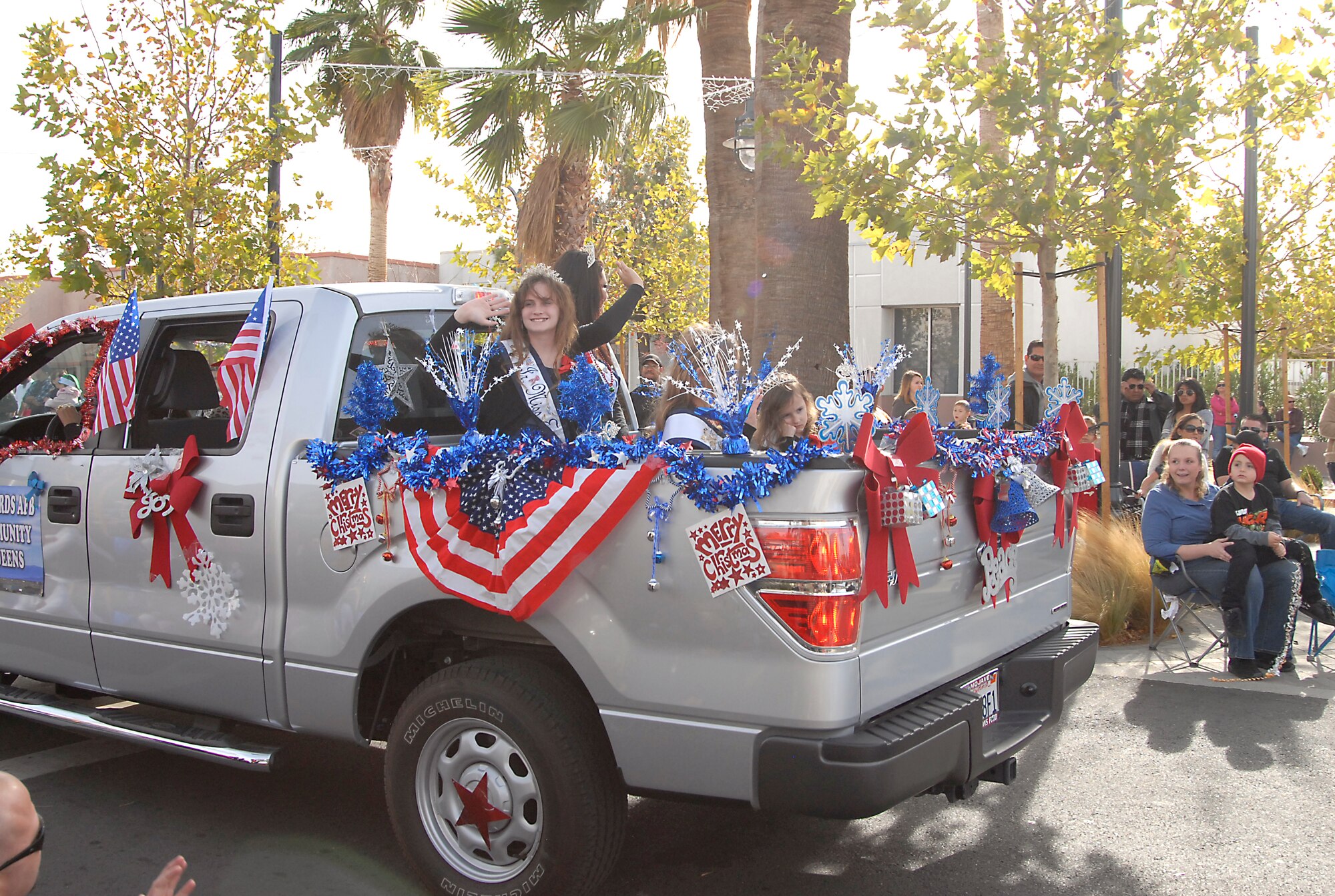 The Edwards AFB Community Queens also made their way down Lancaster Blvd. during the parade.  (U.S. Air Force photo by Laura Mowry)