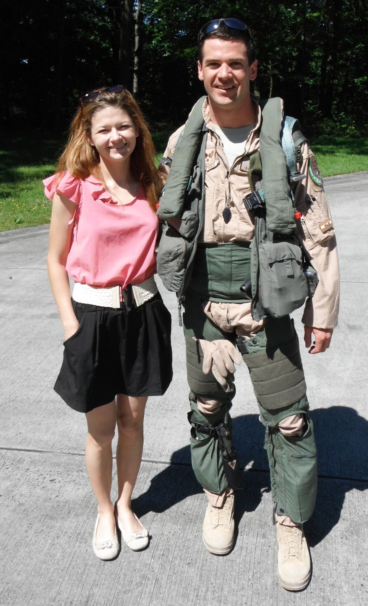 Maj. Dan McGuire, an F-16 exchange pilot who was assigned to the 312th
Tactical Fighter Squadron at Volkel Air Base in the Netherlands, and his
wife, Jen, reunite on May 25, 2012, following McGuire's four-month deployment to
Afghanistan. McGuire deployed to Mazar-e-Sharif, Afghanistan, with the Dutch
Air Task Force, a detachment of the Royal Netherlands Defense. McGuire
participated in the Air Force Personnel Exchange Program and the couple
lived in the Netherlands for two years. Prior to moving, both became fluent
in Dutch through a six-month course offered by the Defense Language
Institute in Alexandria, Va. In November, the McGuire's relocated to the
Arizona Air National Guard's 162nd Fighter Wing in Tucson, Ariz. (courtesy
photo)
