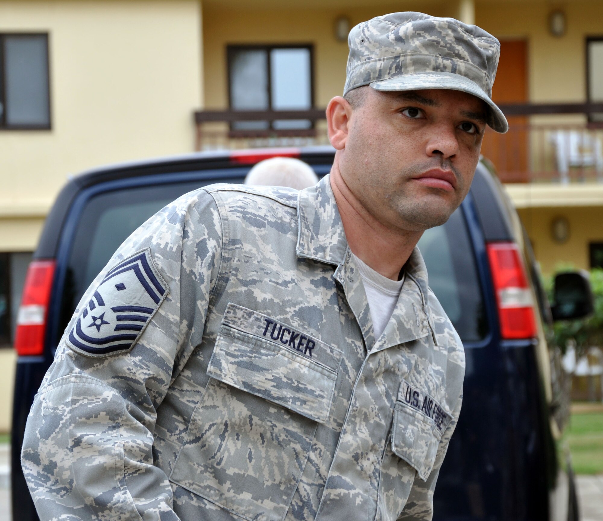 Senior Master Sgt. Willie Tucker, First Sergeant for the 931st Aircraft Maintenance Squadron, pictured at Incirlik Air Base, Turkey, Nov. 9, 2012.  Tucker served as the First Sergeant for the 90th Expeditionary Air Refueling Squadron at Incirlik Air Base for more than two months before returning from his deployment in November.  (U.S. Air Force photo by 1st Lt. Zach Anderson) 