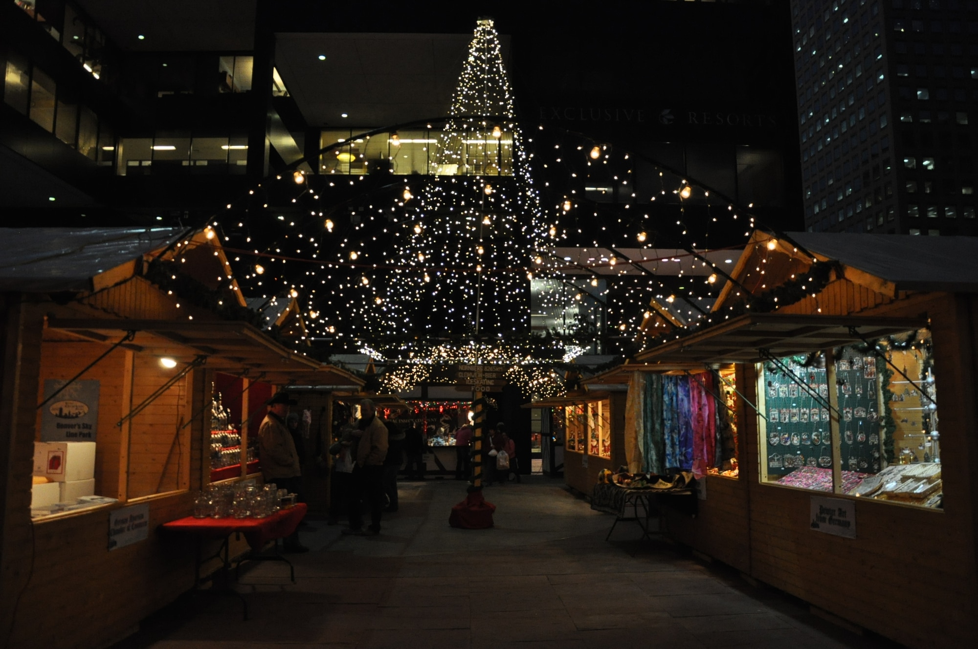 DENVER – Various trinkets, ornaments and decorations are available at the 12th annual Denver Christkindl Market in Skyline Park. The market, which is open through Dec. 22, offers an outdoor ice skating rink, traditional German food and drinks, and local and global artisans selling their wares. (U.S. Air Force photo by Staff Sgt. Kali L. Gradishar)
