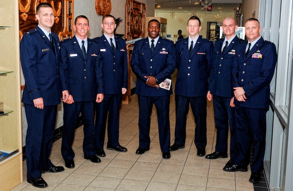 Members of Air Battle Management Class 13004 pose for a celebratory photo after graduating on Dec. 5. (U.S. Air Force photo by Chris Cokeing)