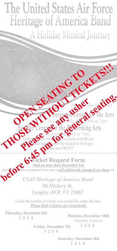 USAF Band Holiday Concert General Seating