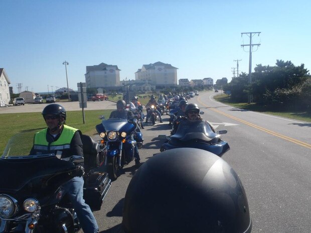 Members from the Chapter 37 Green Knights travel to Outer Banks, N.C., to participate in the Knights of the Round Table tournament Oct. 11-14, 2012. The Green Knights won this year’s tournament earning the rights to host next year’s event held Oct. 17-20, 2013, at the Short Stay Naval Recreation Area in Moncks Corner, S.C. The Knights of the Round Table Tournament is an annual motorcycle challenge between the Blue Knights Law Enforcement Motorcycle Club, the Green Knights Military Motorcycle Club and the Red Knights fire department, and consists of a motorcycle jousting competition, obstacles courses, a slowest and fastest rider contest and many more activities. The Green Knights’ mission is to address the needs and concerns of the military and DOD civilian riders, through education, safety knowledge and the shared joy of riding. (Courtesy photo)