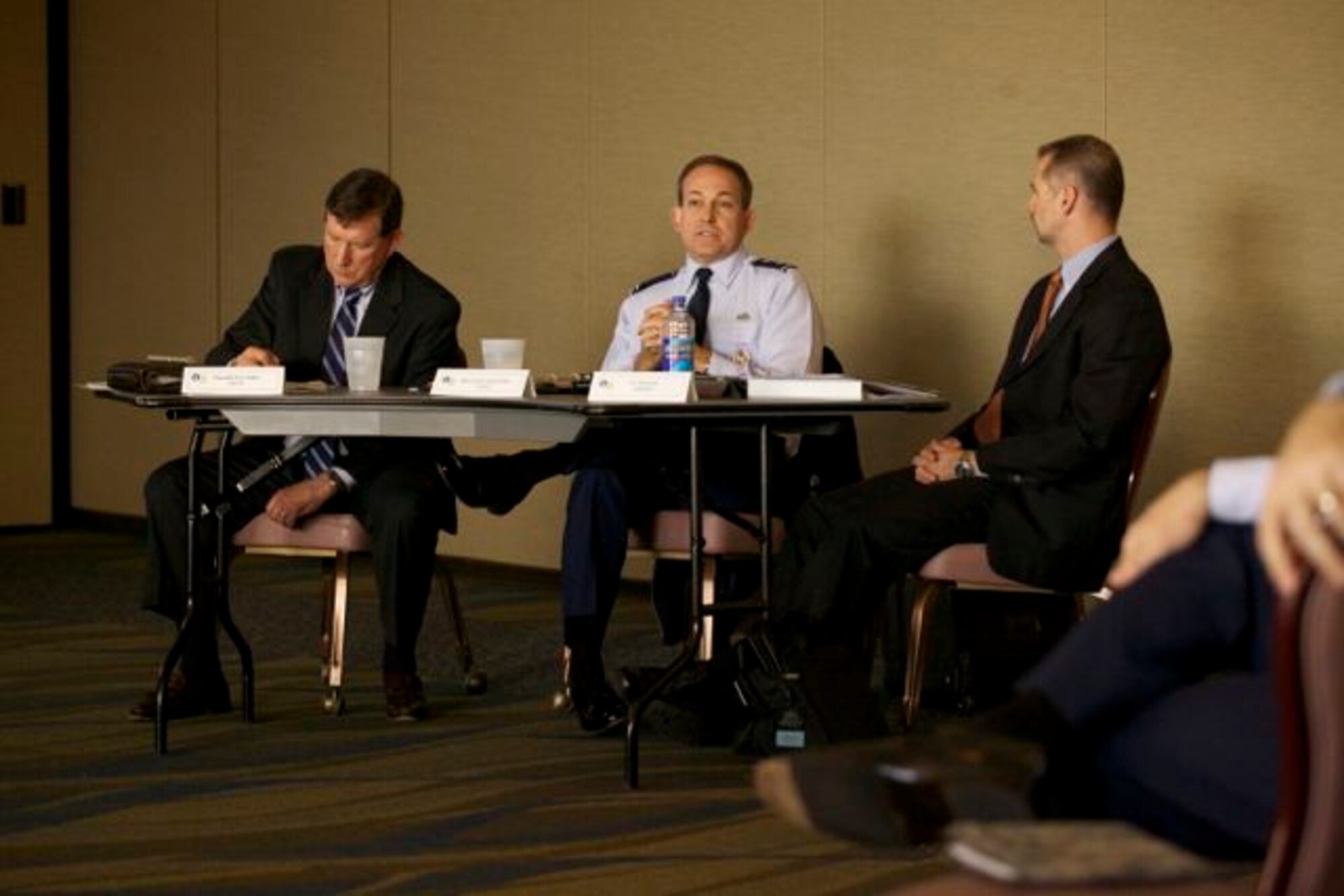 TYNDALL AIR FORCE BASE, Fla. -- Maj. Gen. Timothy Byers, the Air Force Civil Engineer, told a group of energy service companies Nov. 26 the Air Force wants to increase its use of Energy Savings Performance Contracts. He said the Air Force has done a good job improving building envelopes. The next step is to focus on users of
large amounts of process energy, such as data bases and large depot facilities. (U.S. Air Force Photo/Eddie Green)
