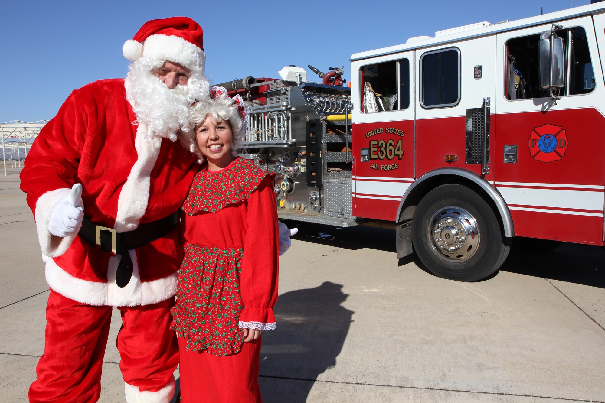 Over 700 Reservists and their families took advantage of the beautiful weather on Sunday to come out to the 944th Fighter Wing's annual Family Day. Family Day also featured Santa and Mrs. Claus arriving on a fire truck, much to the delight of everyone.  (U.S. Air Force photo/Tech Sgt. Phyllis Keith)
