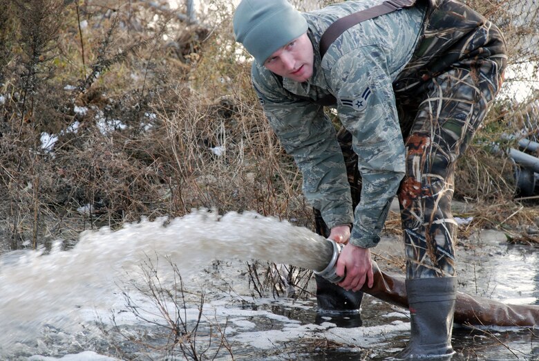 Service members, supporting the Army Corps FEMA mission to allow access to flooded homes in Breezy Point, N.Y., pumped an average of 750,000 to 1 million gallons of water a day in the week following Hurricane Sandy. The team, under the direction of the U.S. Army's 19th Engineer Battalion, consisted of more than 600 service members from the U.S. Army, Navy, Air Force and Marines. It worked in coordination with the local emergency responders and officials to allow access and speed recovery efforts in New York.