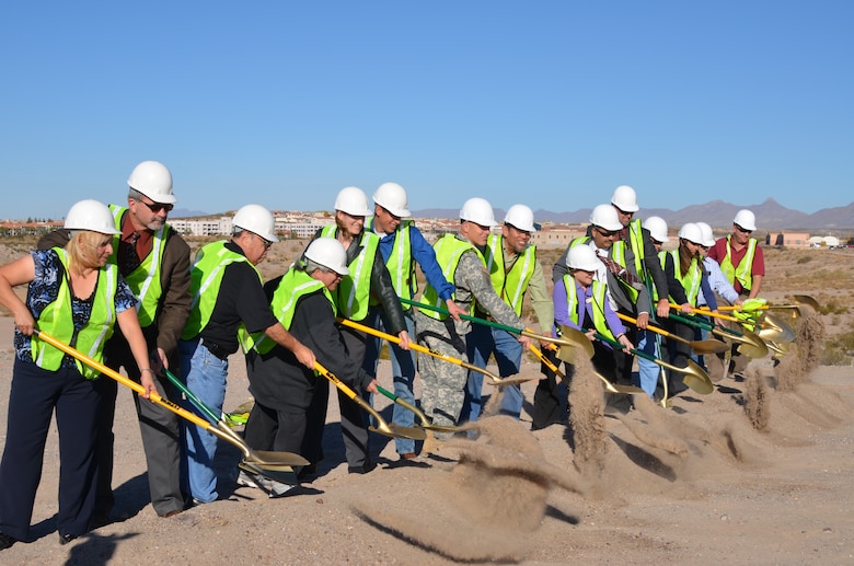 LAS CRUCES, N.M., -- Las Cruces City Officials join with Corps of Engineer representatives to breaking ground for the project.