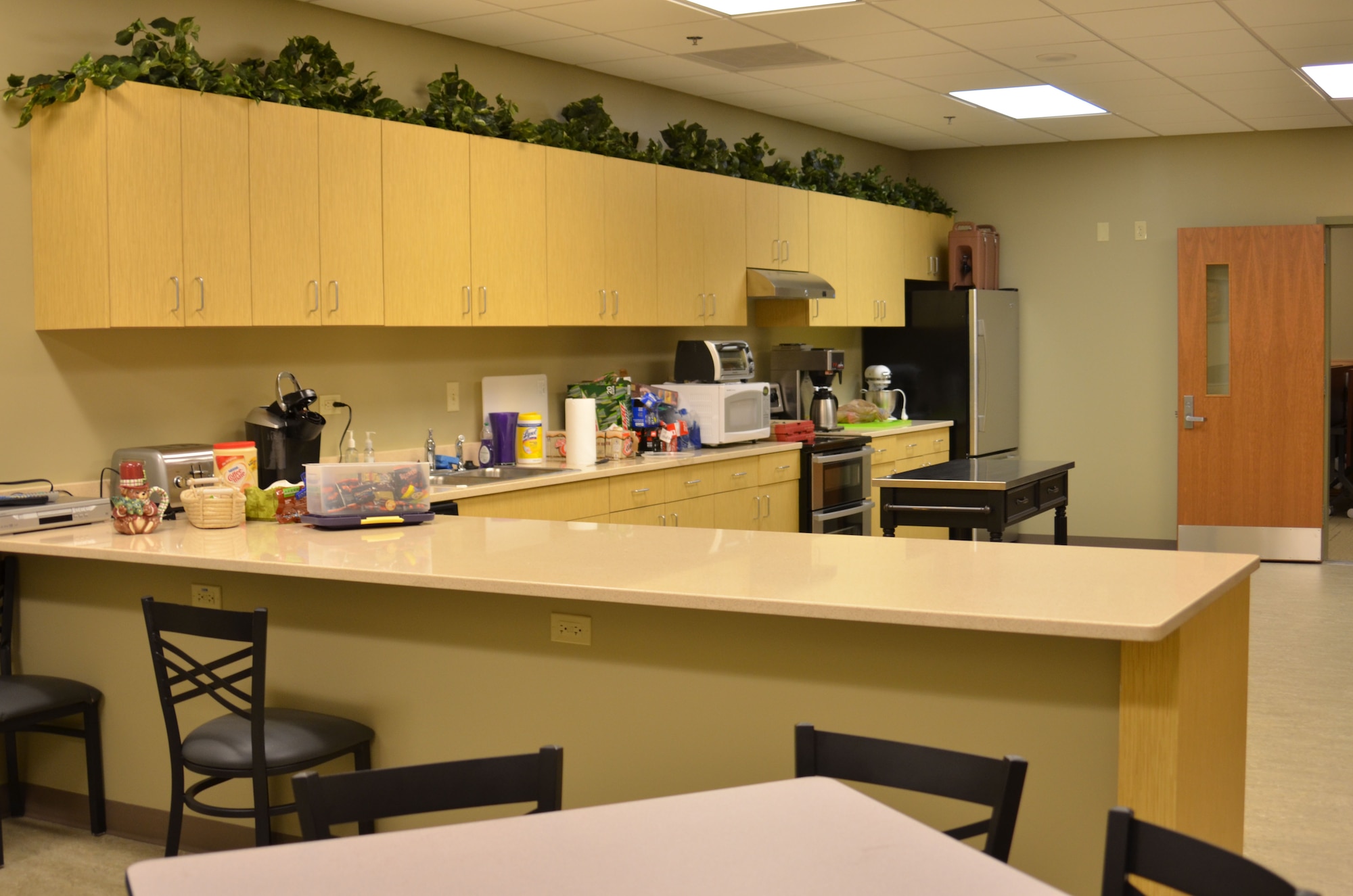 A fully-equipped kitchen is one of the many benefits to the new Military and Family Support Center. The new kitchen will help the MFSC staff support service members and their families. (U.S. Air Force photo by Kim Wright/Released)