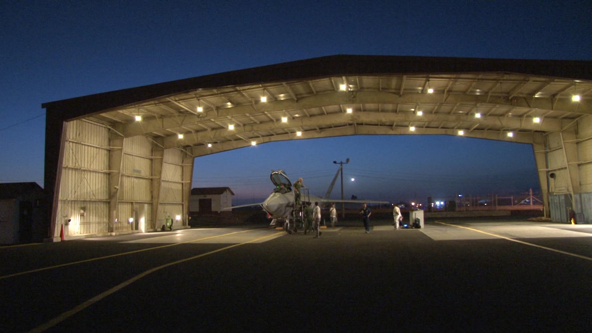 An F-22 Raptor piloted by Lt. Col. Mark Ladtkow, 199th Fighter Squadron commander, is taxied in to the "Alert Pad Dec. 6 at Joint Base Pearl Harbor-Hickam, Hawaii. The active duty 19th Fighter Squadron, in partnership with the Hawaii Air National Guard's 199th FS, took over the Aerospace Control Alert mission from the Montana Air National Guard, who have operated the mission for the past two years during a transition from the F-15 Eagle to the F-22. (U.S. Air Force photo by Staff Sgt. Nathan Allen)