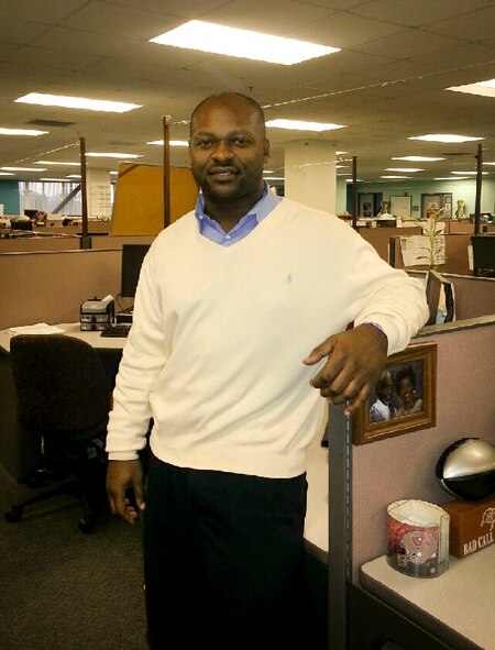 MACDILL AIR FORCE BASE, Fla. -- When not serving his country as a non-commissioned officer of plans and scheduling with the 927th Military Operations Flight, Staff Sgt. Curtis McCrae works for GEICO in nearby Lakeland, Fla.  When his company hosted a veteran’s day ceremony, McCrae took the lead and made sure it was a success for all the veterans and civilians he works with.  (Photo courtesy of Staff Sgt. Curtis McCrae)