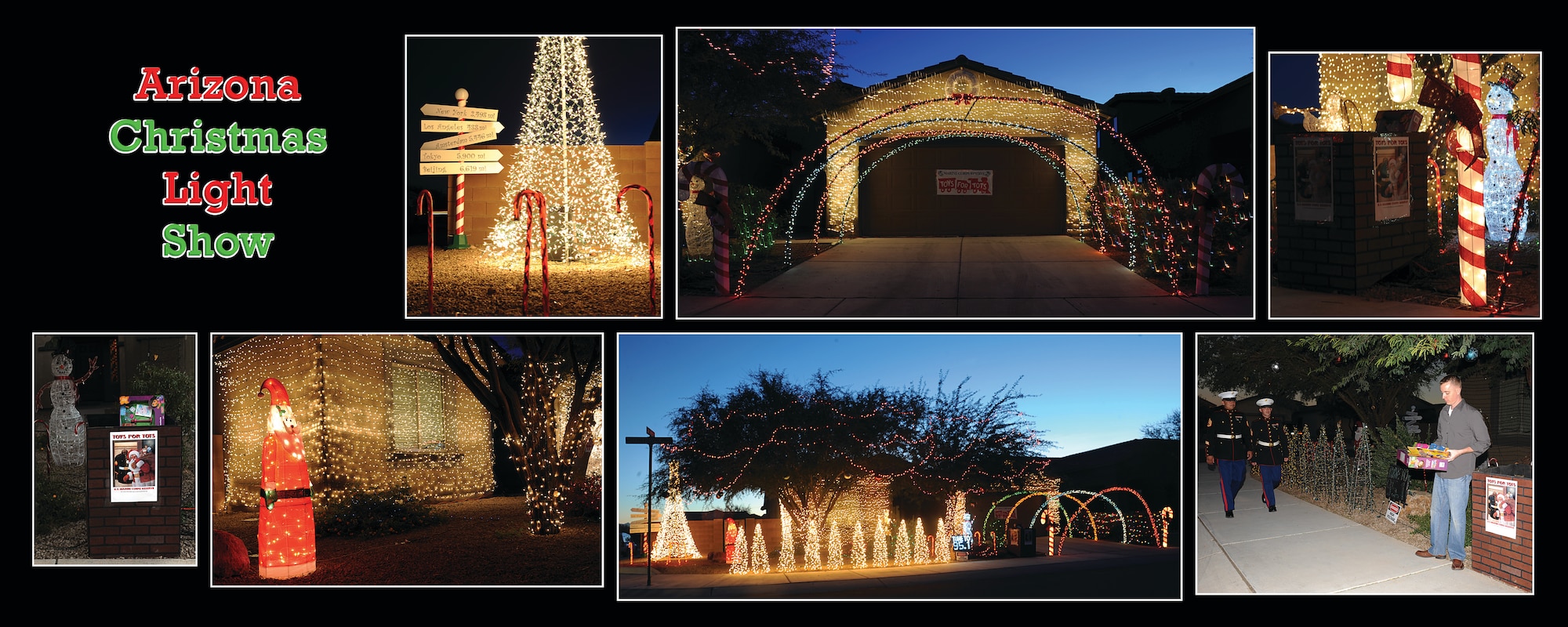 U.S. Air Force 1st Lt. Joshua Palochak, 41st Electronic Combat Squadron, likes to give back to his community in his own way. He has programmed approximately 50,000 Christmas lights to sync up with the music played by a local radio station to encourage donations to Toys for Tots.