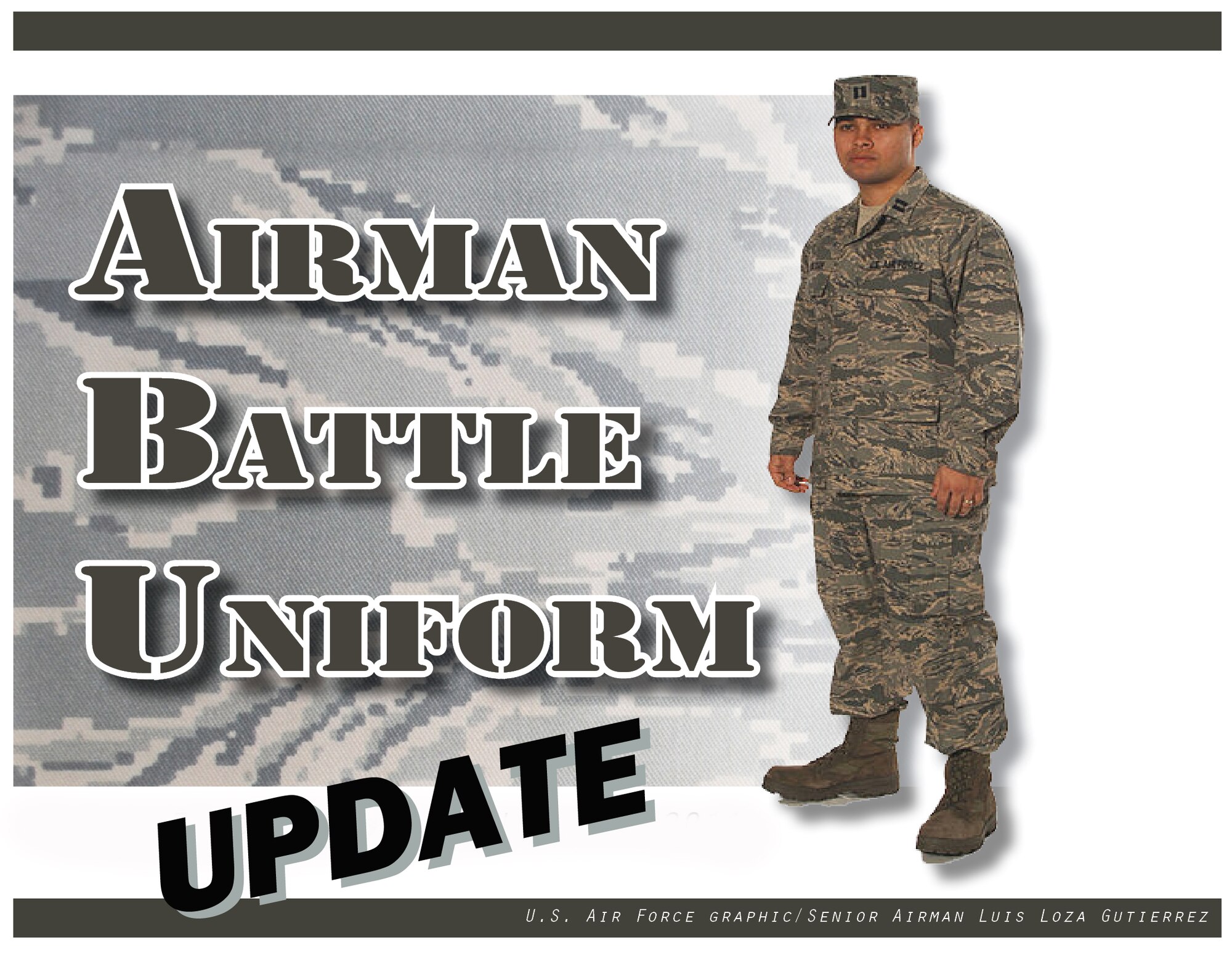 The “Blues Monday” policy has elapsed and the Chief of Staff of the Air Force, Gen. Mark A. Welsh III, delegated duty uniform authority to wing commanders. Per the general’s guidance, the Uniform of the Day for Air Force personnel assigned to Grand Forks Air Force Base, N.D., is the Airman Battle Uniform (ABU), flight suits or equivalent. (U.S. Air Force graphic/Senior Airman Luis Loza Gutierrez)
