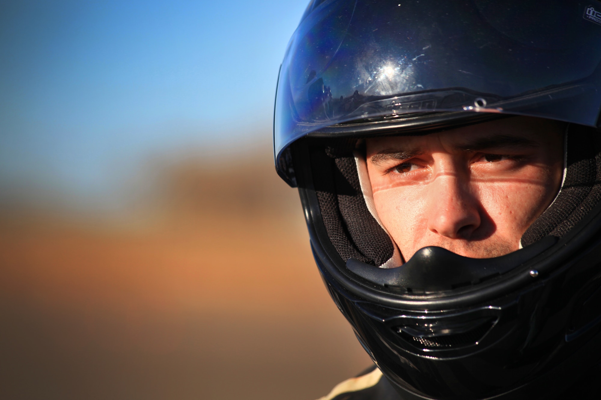 An Airman listens to instruction during the Motorcycle Safety Foundation’s Beginner Rider Course at Cannon Air Force Base, N.M., Dec. 7, 2012.  The base recently purchased 13 new motorcycles for the class in order to offer riders a chance to sample the bike they prefer while learning the skills of a safe and responsible driver. (U.S. Air Force photo/Senior Airman Jette Carr)