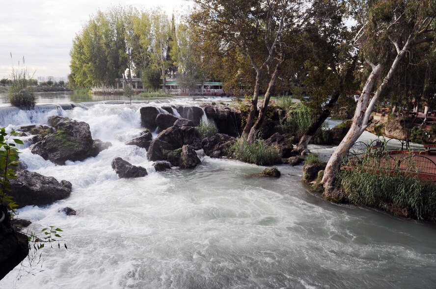 Water pours down the Berdan River waterfall, a popular picnic area for Tarsus residents, Nov. 14, 2012, in Tarsus, Turkey. The main headwaters of the river are located in the Toros Mountains. The foundations of the city can be traced back 5,000 years. (U.S. Air Force photo by Senior Airman Daniel Phelps/Released)