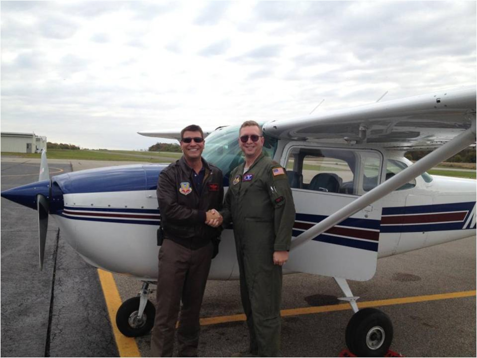 Maj. David Miller and his flight instructor.