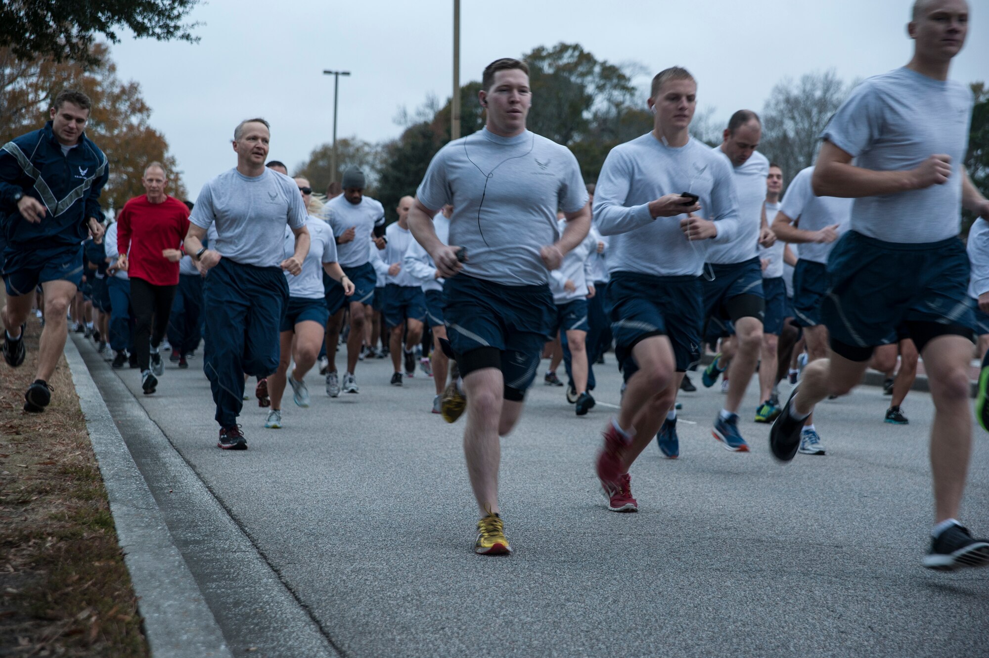 Runners participate in the Commander's Challenge Run at Joint Base Charleston - Air Base, Dec. 7, 2012 . The Commander's Challenge is held monthly to test Team Charleston's fitness abilities.  (U.S. Air Force photo/Airman 1st Class Ashlee Galloway)