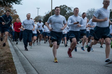 Runners participate in the Commander's Challenge Run at Joint Base Charleston - Air Base, Dec. 7, 2012 . The Commander's Challenge is held monthly to test Team Charleston's fitness abilities.  (U.S. Air Force photo/Airman 1st Class Ashlee Galloway)