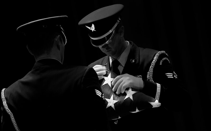 The distinguished career of the 5th Security Forces Squadron Military Working Dog: Jessey, came to a close after six years of dedicated and honorable service to the U.S. Air Force. MWD Jessey served Minot Air Force Base for five years and was attached to only three handlers. In June, MWD Jessey‘s annual blood work revealed life threatening bone marrow cancer, which consequently led to loss of sight in her right eye barring her from further service. Staff Sgt. Eric Rod, was Jessey’s final handler and best friend when she was officially retired from duty on Nov. 20. (U.S. Air Force photos/ Tech. Sgt. Aaron Allmon)
