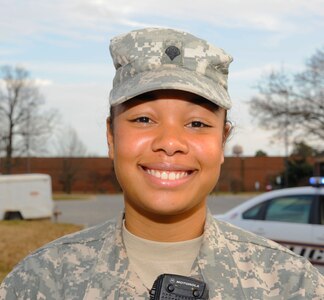 Spc. Selene Savarino 
31 Bravo, Military police
“Not only to keep myself safe, but also to keep our troops down range safe.”

