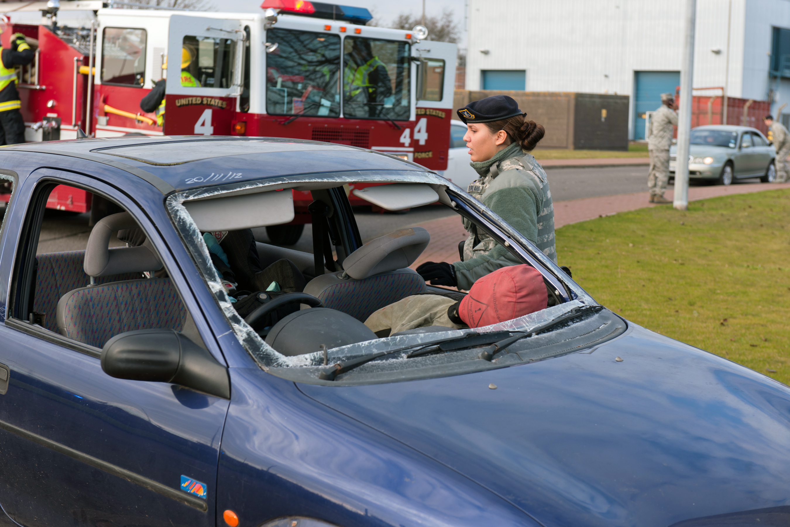 423rd SFS, 423rd CES hold vehicle extrication, field sobriety test