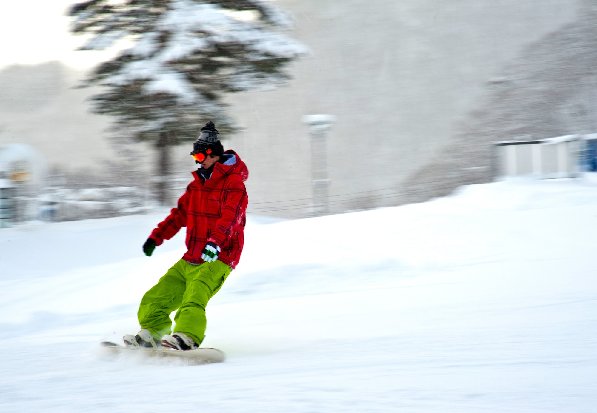 HAKUBA, Japan. -- A snowboarder stops at the bottom of a run at Hakuba Ski & Snowboard Resort Dec. 12, 2012. Yokota Outdoor Recreation Center sponsored a Wednesday trip to the Hakuba Region of Japan to allow base members a chance of enjoying the best Japan has to offer.  (U.S. Air Force photo/Senior Airman Cody H. Ramirez)(RELEASED)