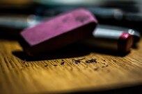 Airman 1st Class John Yurcaba IV, 1st Combat Camera Squadron broadcaster, uses several different types of pens, markers, pencils, charcoal and even erasers when he needs to clean one of his projects up. Yurcaba relaxes during his off-duty time drawing comic book art. (U.S. Air Force photo/ Senior Airman Dennis Sloan)