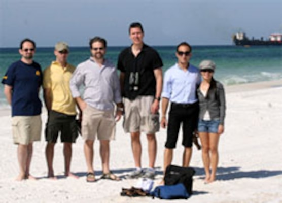 Led by ERDC-EL's Dr. Igor Linkov, left, other teams members included, second from left, University of Florida (UF) researchers Chris Martinez, Greg Kiker, EL's Dr. Rich Fischer, Dr. Matteo Convertino and UF's Maria Chu-Agor. 