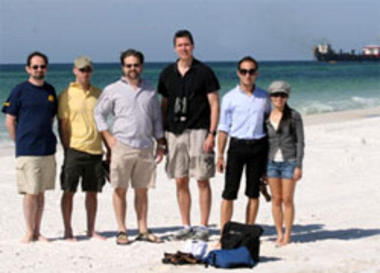 Led by ERDC-EL's Dr. Igor Linkov, left, other teams members included, second from left, University of Florida (UF) researchers Chris Martinez, Greg Kiker, EL's Dr. Rich Fischer, Dr. Matteo Convertino and UF's Maria Chu-Agor. 