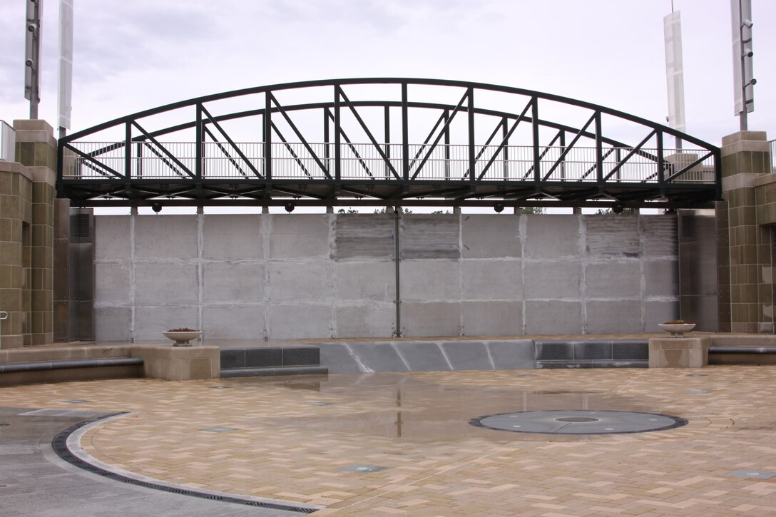 Flood gates are closed in Wilkes-Barre to help combat record water levels of the Susquehanna River during the 2011 flood. 