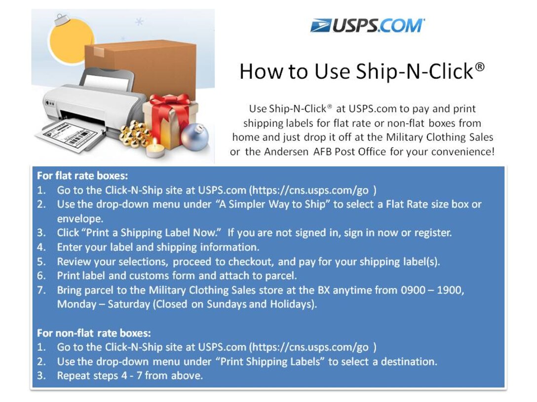 usps click n ship drop off