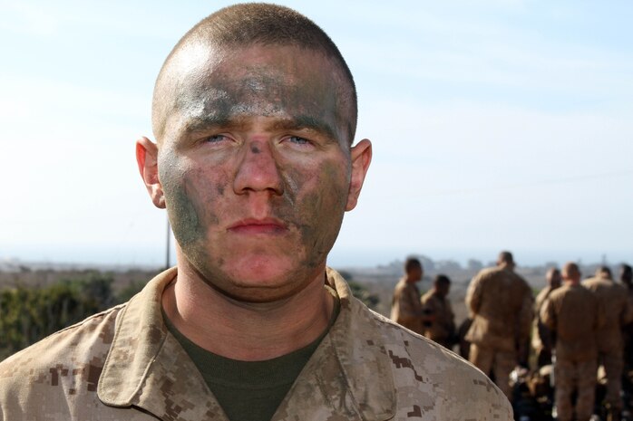 Pfc. Elias Patten, Platoon 2111, Company E, 2nd Recruit Training Battalion, enlisted in the Marine Corps because he wanted to gain confidence in himself. When he first arrived at recruit training, he struggled in physical activities. Patten set personal goals and pushed himself to achieve them. His actions were noticed by his drill instructors, which got him a meritorious promotion to private first class and is considered the "most improved recruit."  
