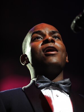 Tech. Sgt. Aaron Paige, U.S. Air Force Band Singing Sergeant, sings "Ave Marie" during the 2012 Holiday Concert at DAR Constitution Hall, Washington, D.C., Dec. 9. The bands' mission is to honor those who have served, inspire American citizens to heightened patriotism and service, and positively impact the global community. (U.S. Air Force photo/Airman 1st Class Aaron Stout)