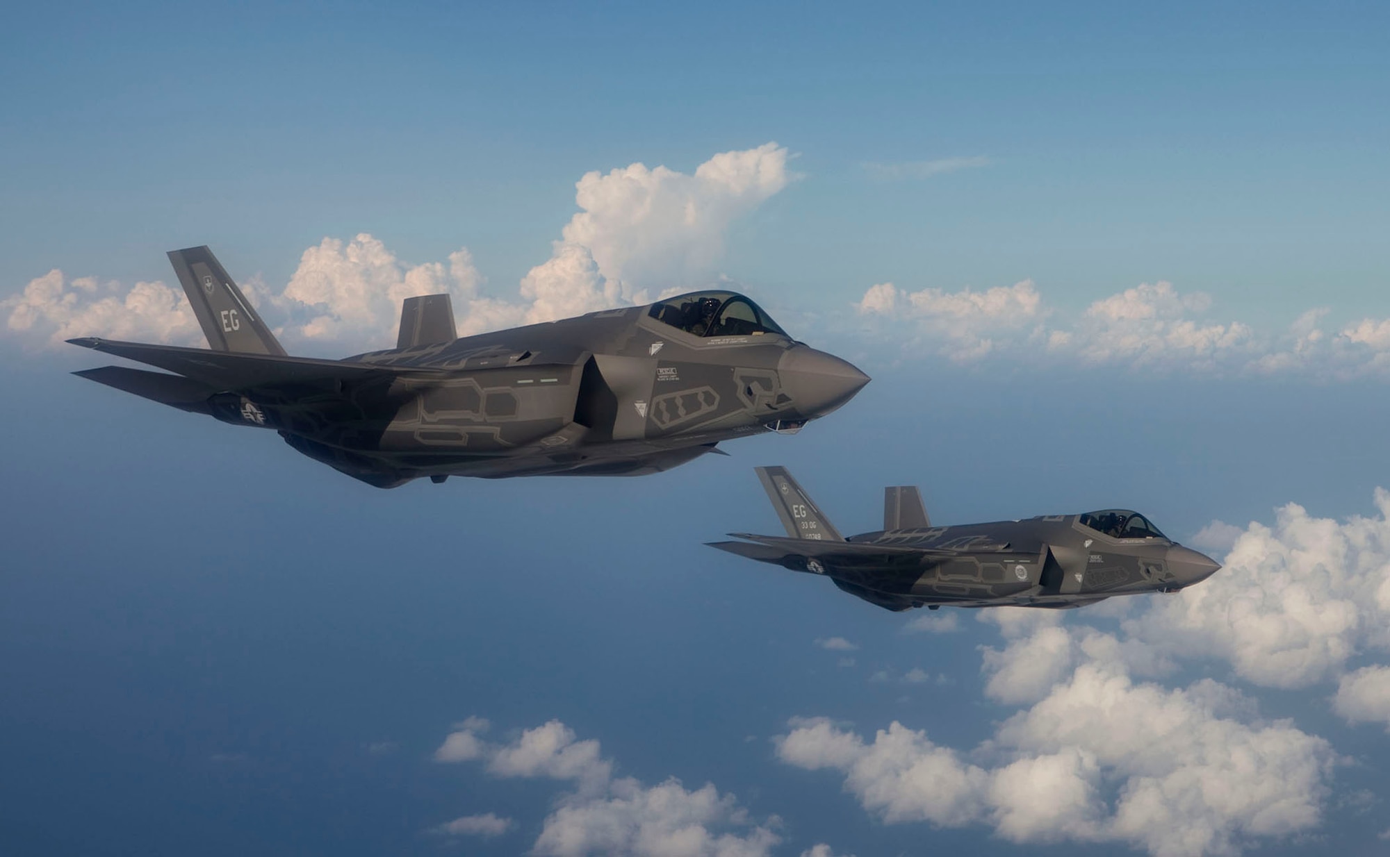 Two F-35 Lightning II joint strike fighter aircraft from Eglin Air Force Base, Fla.(Courtesy photo)