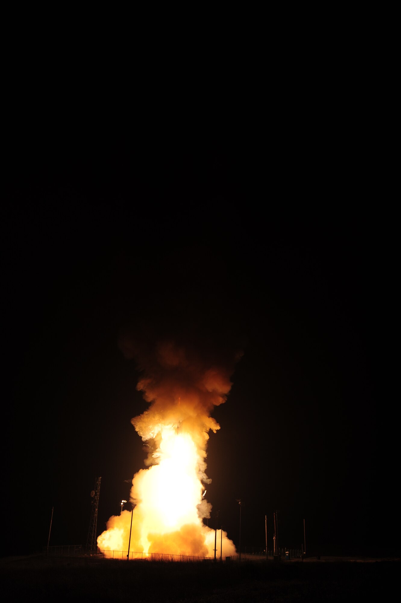 VANDENBERG AIR FORCE BASE, Calif. -- An unarmed Minuteman III intercontinental ballistic missile launches during an operational test from a launch facility on north Vandenberg Friday, Feb. 25, 2012. Col. Nina Armagno, 30th Space Wing commander, was the launch decision authority. (U.S. Air Force photo/Joe Davila)