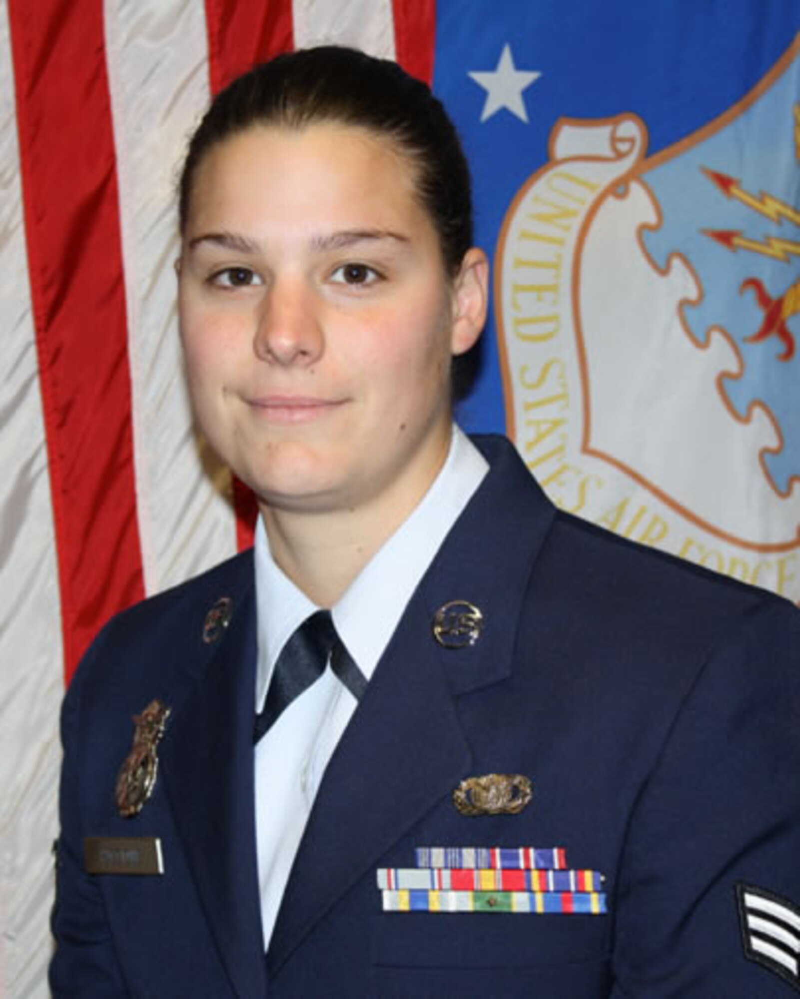 Sheppard Air Force Base Airman Leadership School photo for Senior Airman Gini Paccione, 82nd Security Forces Squadron.  Paccione was named Class 13-B's Commandant's Award winner during ALS graduation Dec. 18, 2012. (U.S. Air Force courtesy photo)