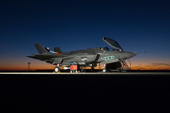 The F-35A, AF-4, can be seen outfitted with a spin recovery chute (SRC) during High Angle of Attack testing accomplished by the F-35 Integrated Test Force team at Edwards Air Force Base, Calif. (Photo by Darin Russell/Lockheed Martin)